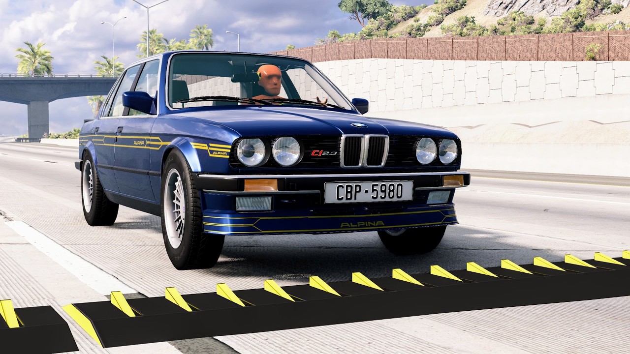 Massive Spike Strip Pileup Car Crashes #128 – BeamNG Drive | CrashBoomPunk