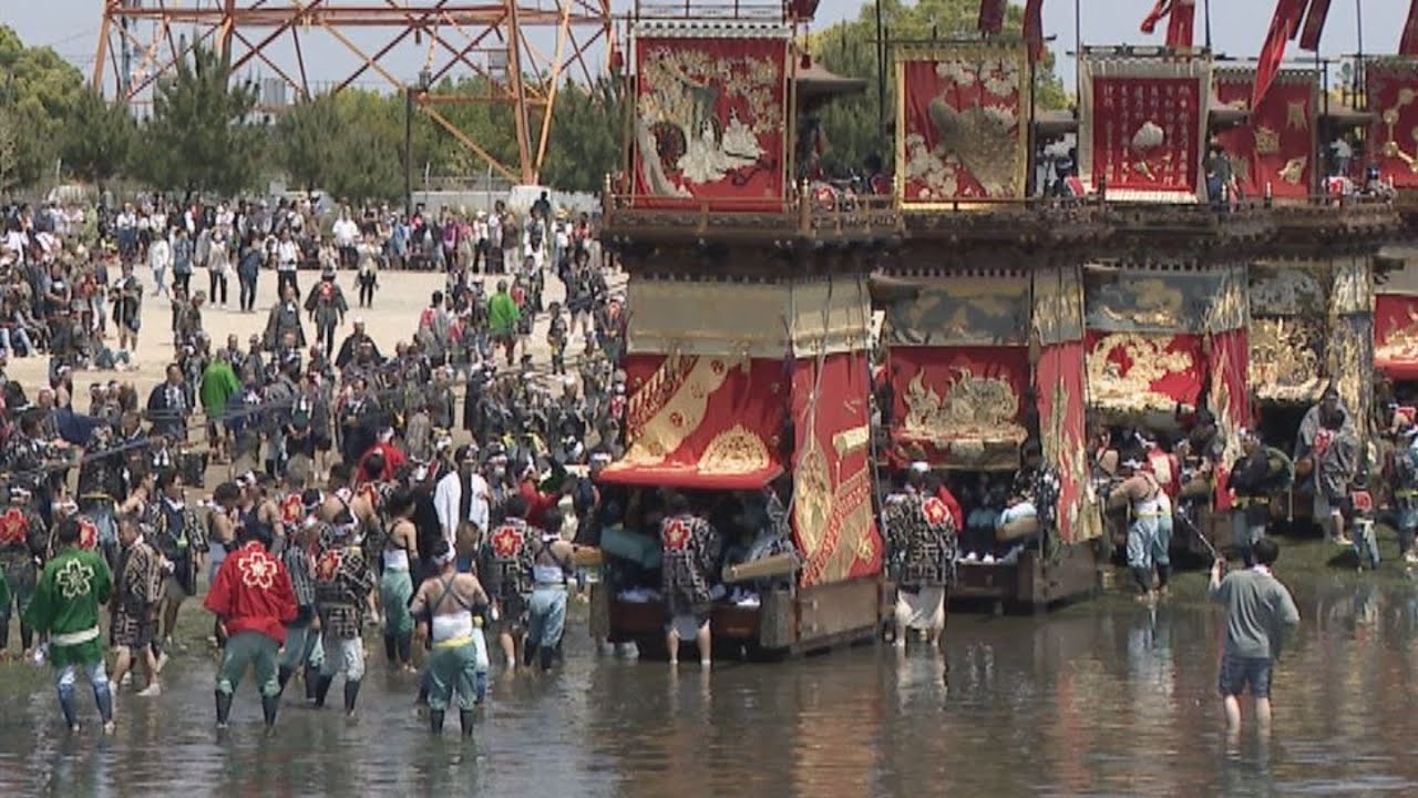 巨大な山車が海へ！愛知・半田市の亀崎潮干祭 ユネスコ無形文化遺産の祭りが4年ぶり完全復活 300年以上続く勇壮な姿に「他では絶対見られない景色」「感動した」