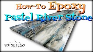 ⁣How-To Epoxy Pastel River Stone