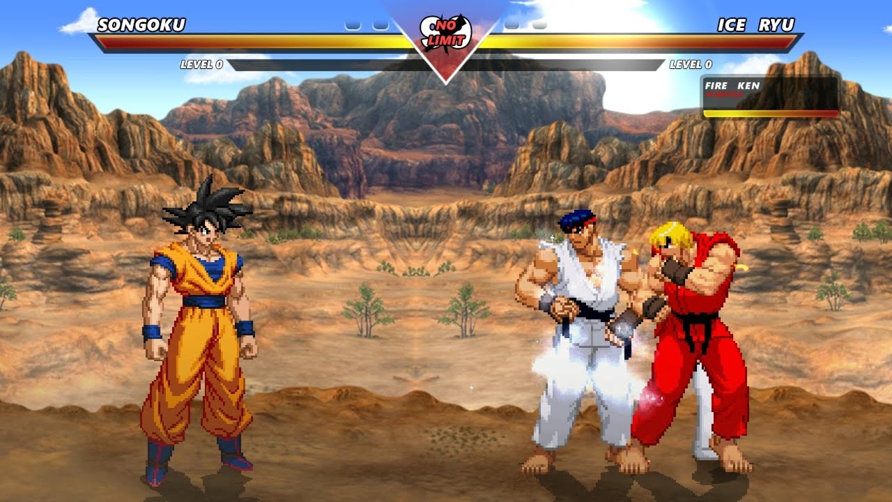 GOKU vs ICE RYU & FIRE KEN - Highest Level Awesome Fight! - YouTube