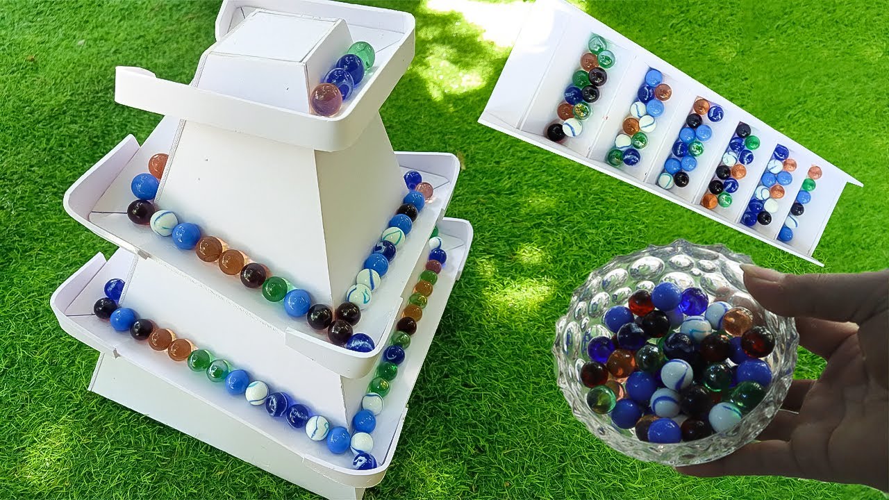 Marble Ramp Craft Marble Run ♡ Plastic craft course & plastic running track & colorful ...