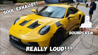 THE LOUDEST 992 GT3RS IN SINGAPORE? Startup, rev and sending it! | Carspotting at Millenia Walk