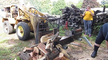 Homemade log splitter with adjustable slip on 4 way wedge