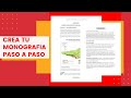 COMO HACER UNA MONOGRAFIA DESDE CERO