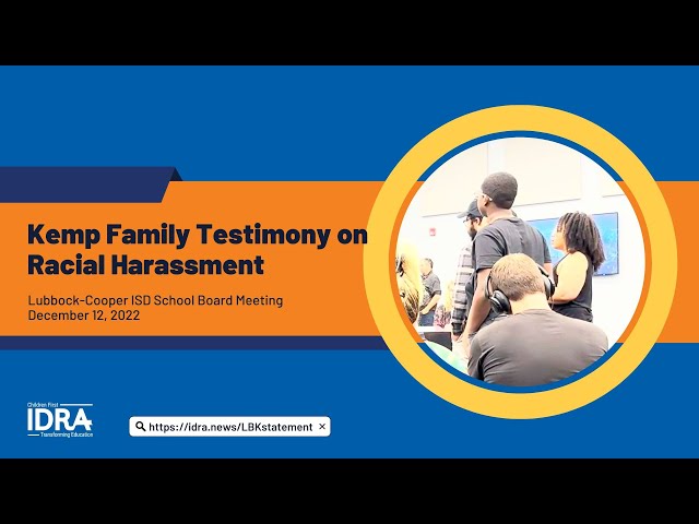 Kemp Family Testimony on Racial Harassment at School