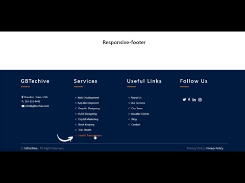 how to create responsive footer by using HTML CSS step by step - YouTube