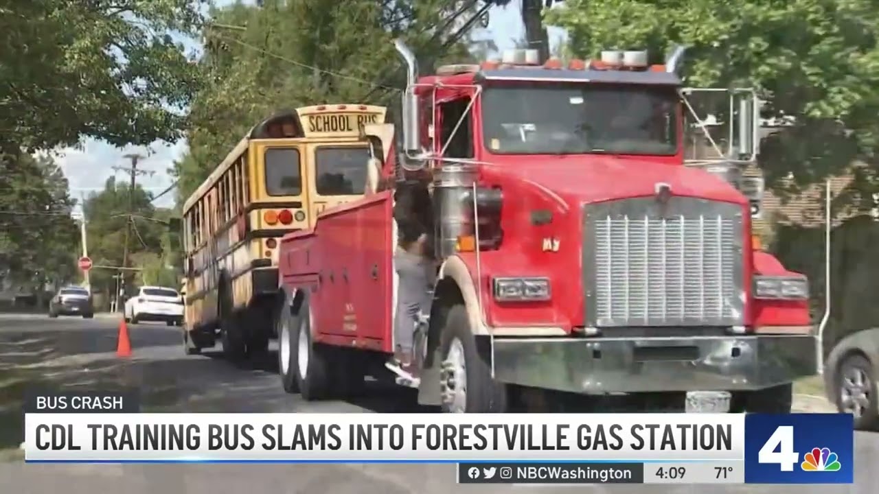 CDL Training Bus Slams Into Forestville Gas Station NBC4 Washington