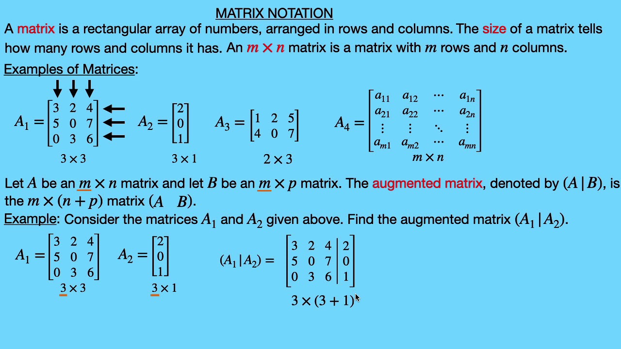definition of matrix representations