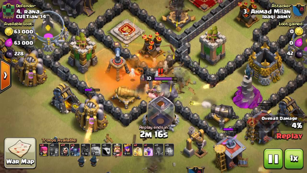 Clash of Clan TH 9 3star attack strategy - gowip attack