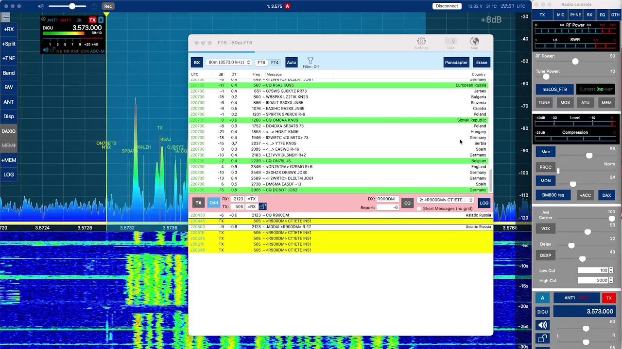 SmartSDR for macOS + Flex 6400M - Live Streaming Test
