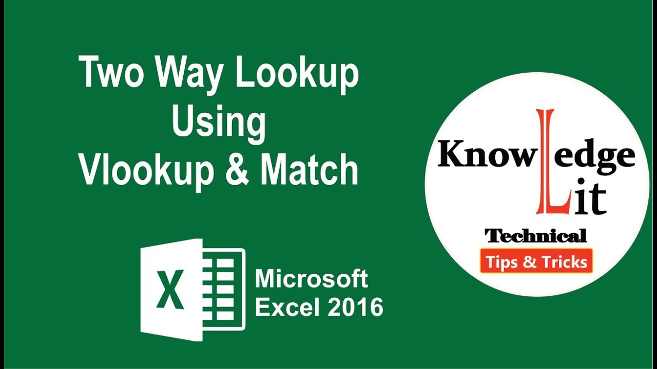 Two Way lookup using vlookup and Match - YouTube