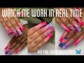 Hot Pink Ombre Nails | Flames &amp; Butterflies | Watch Me Work