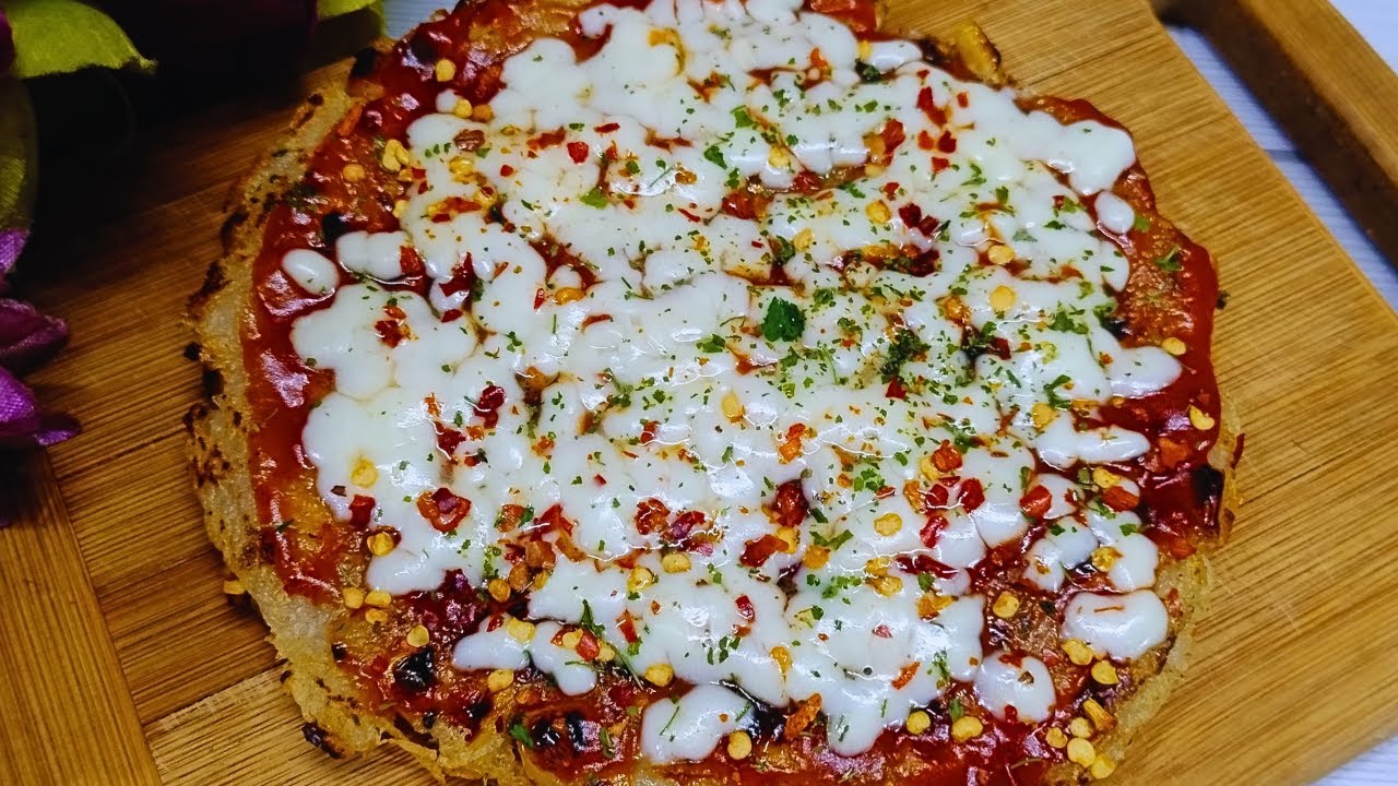 Potato Pizza|क्रिस्पी आलू पिज़्ज़ा |Without Oven, Yeast & Flour|Crispy Pan Pizza