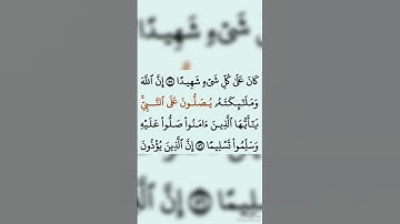 إن الله وملائكته يصلون على النبي  #القرآن_الكريم#سورة_الأحزاب