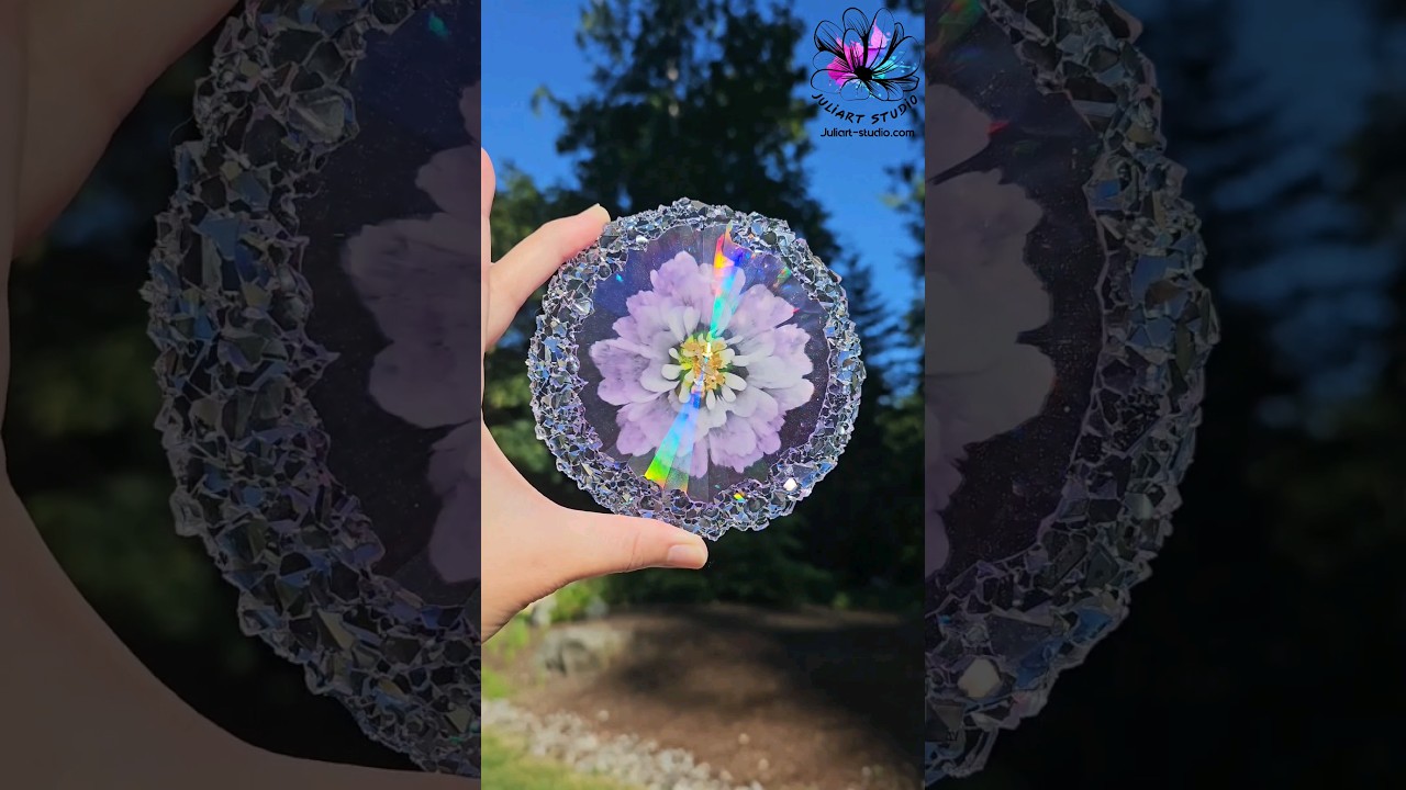 Resin Flower in a Holographic Crystal Mold 
