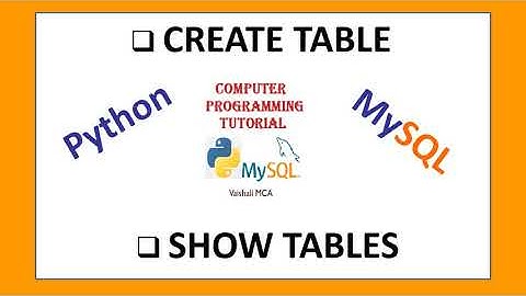 #MySQL : Create Table || Show Tables || Python-MySQL Connection
