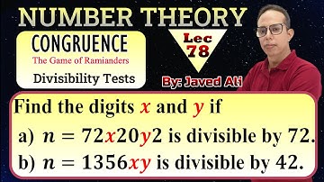 Number Theory | Congruence | Divisibility Tests | Examples | Lec_78