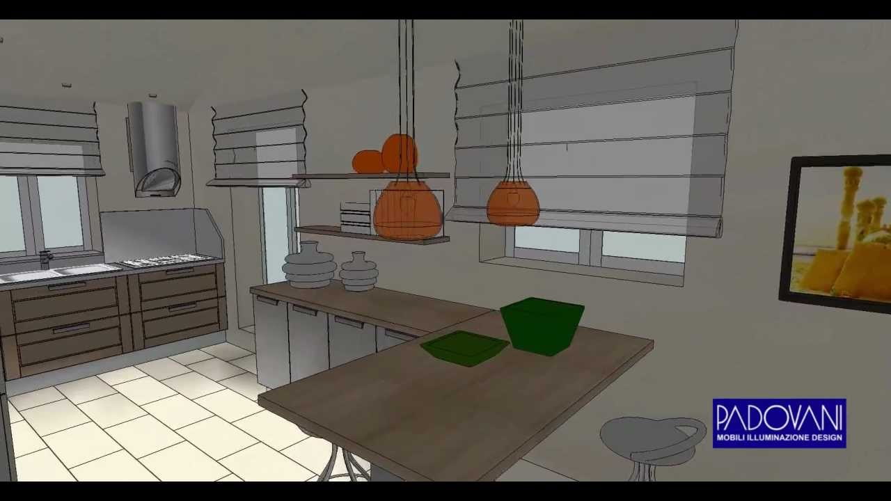 Video 3d progetto di arredamento cucina "toni caldi" youtube