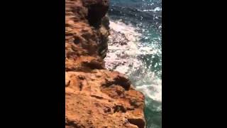 Jumping of caves cyprus
