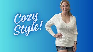 The Ultimate Dressy but Casual Fall Top (Super Soft!) Cable Knit Sweater Review, SO SOFT! #ad screenshot 4