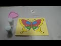 Coloring butterfly with sand and glitter تلوين فراشة بالرمل الملون والجليتر