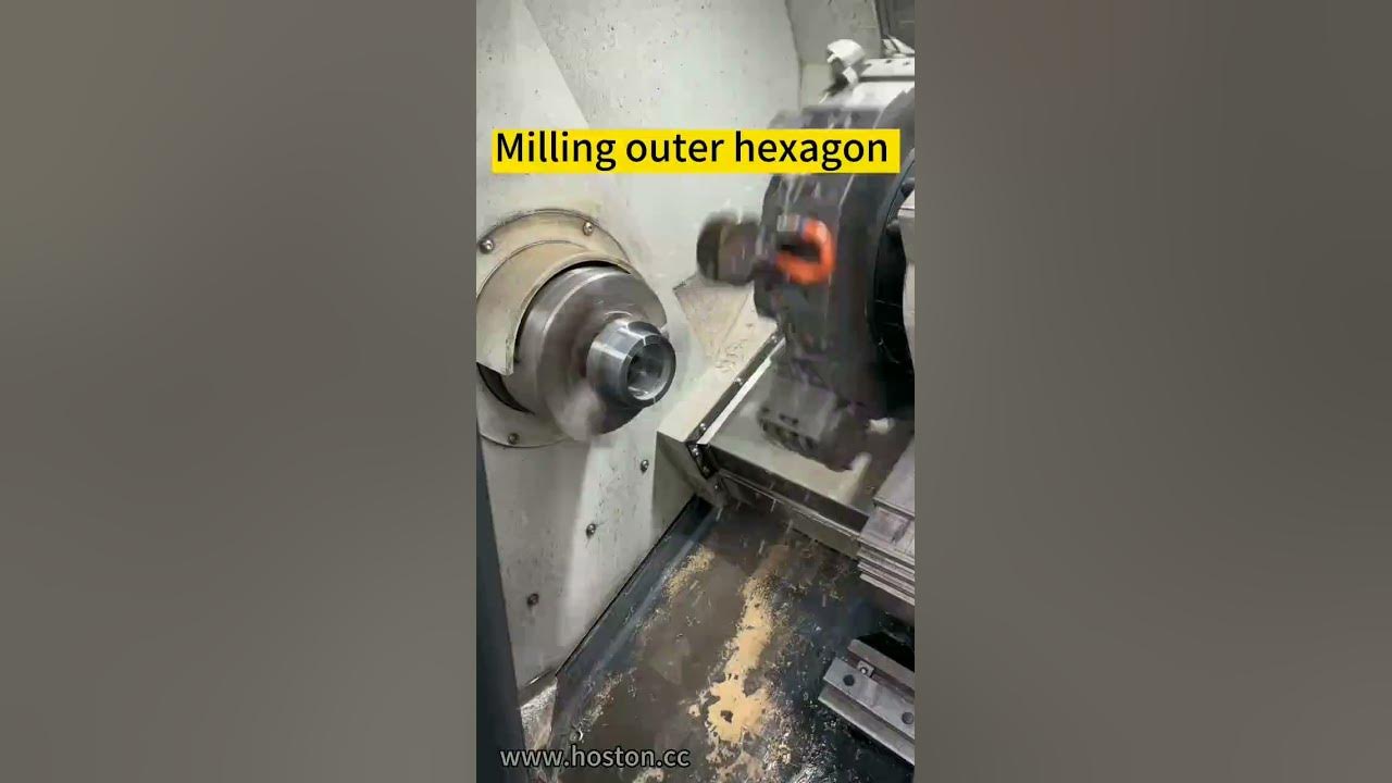 Milling outer hexagon #cnc #tornado #cncmachine - YouTube