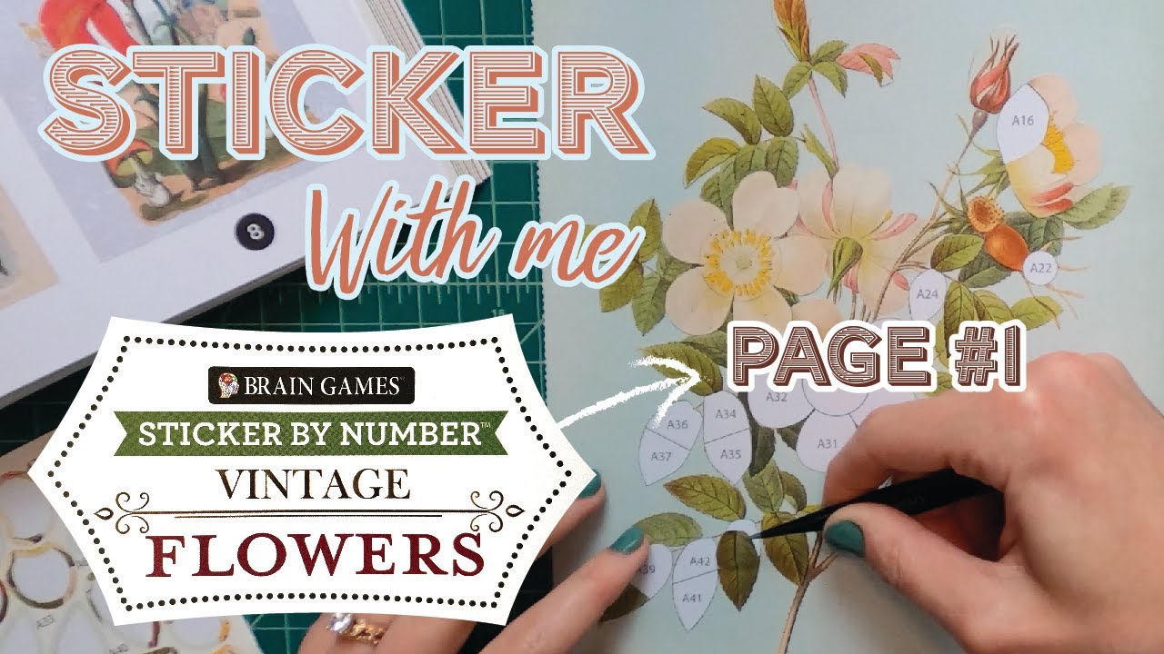 Sticker by Number | Brain Games Vintage Flowers Page 1 (No Talking ...