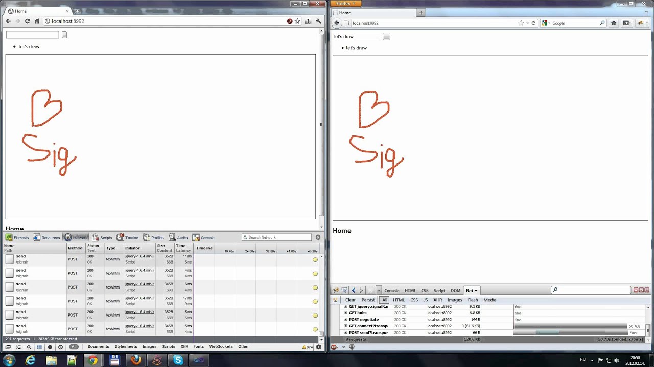 messing around with SignalR and HTML5 Canvas - YouTube