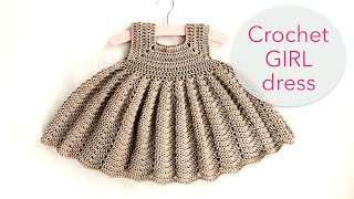 Crochet girl dress Emma | size: app. 1.5 to 2 years | easy beginner crochet | how to crochet