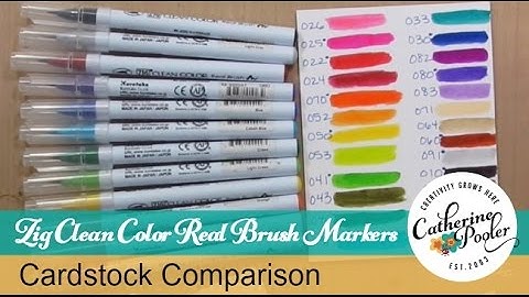 Zig Clean Color Real Brush Markers and Cardstock Comparison