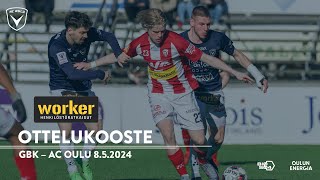 Worker ottelukooste GBK - AC Oulu 8.5.2024 (Suomen Cup)