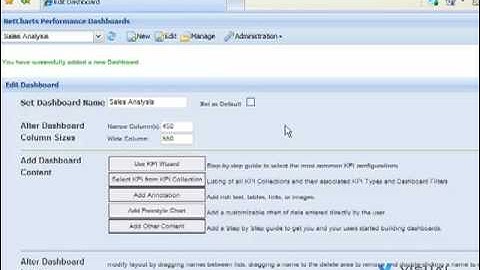 Creating a New Dashboard with NetCharts Performance Dashboards