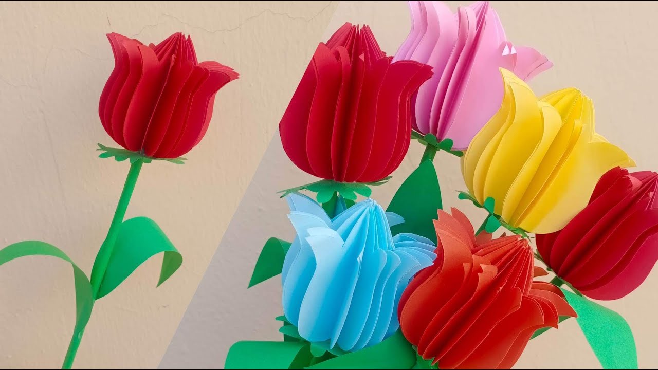 Beautiful paper flowers for Valentine's Day DIY Valentine's Day gift