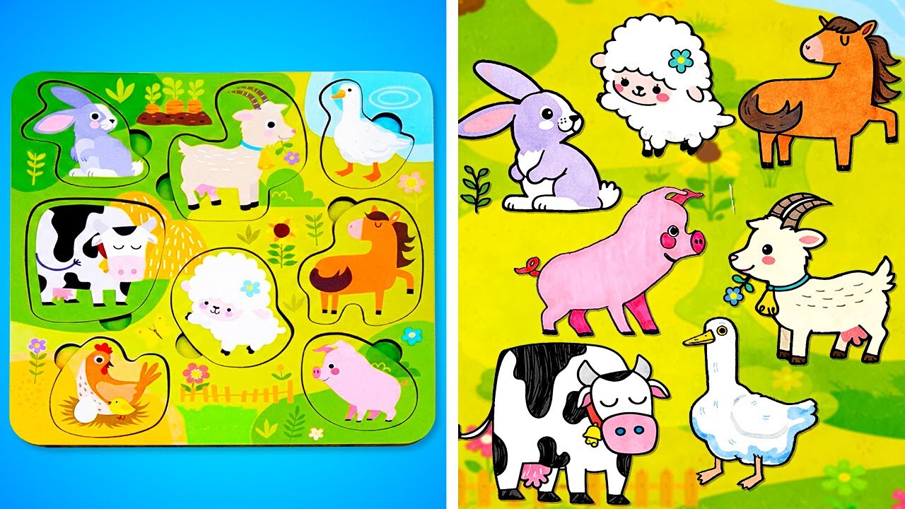 Учимся животным фермы! 🐮🎨 Рисуем и угадываем