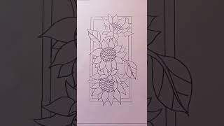 sketsa gambar bunga matahari #shorts