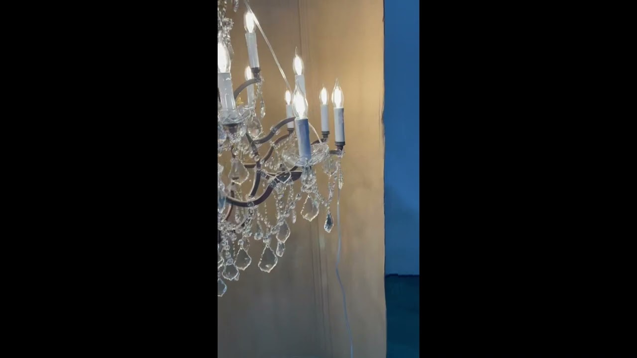 19TH Crystal Round Chandelier 40"