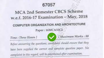 2018 Mdu MCA 2nd Sem Computer Organization & Architecture Question Paper