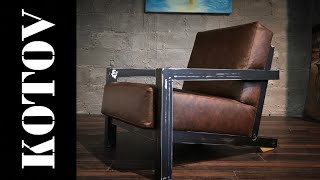 metal armchair. кресло из металла.Industrial style. time-lapse
