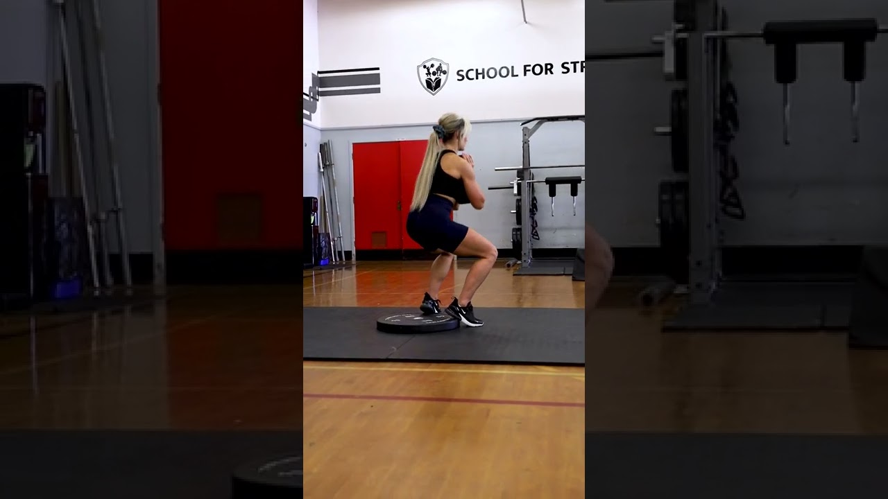 Dumbbell Heels Elevated Goblet Squat No Lockout