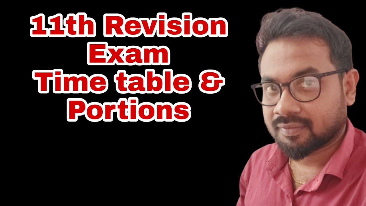 11th Revision Exam Time Table Portions vivekmathsscience1013 YouTube