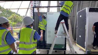 The whole installation process of prefabricated sanitary unit bathroom pods from SALLY