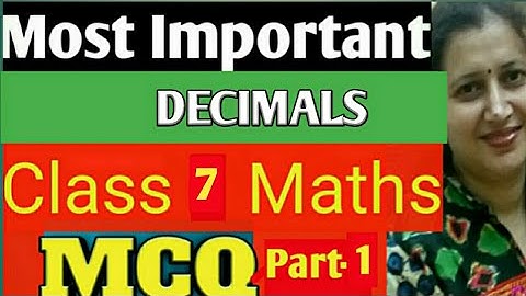 Most Important MCQ Class 7 Maths|Decimals MCQs|New CBSE/ICSE Pattern|Part-1