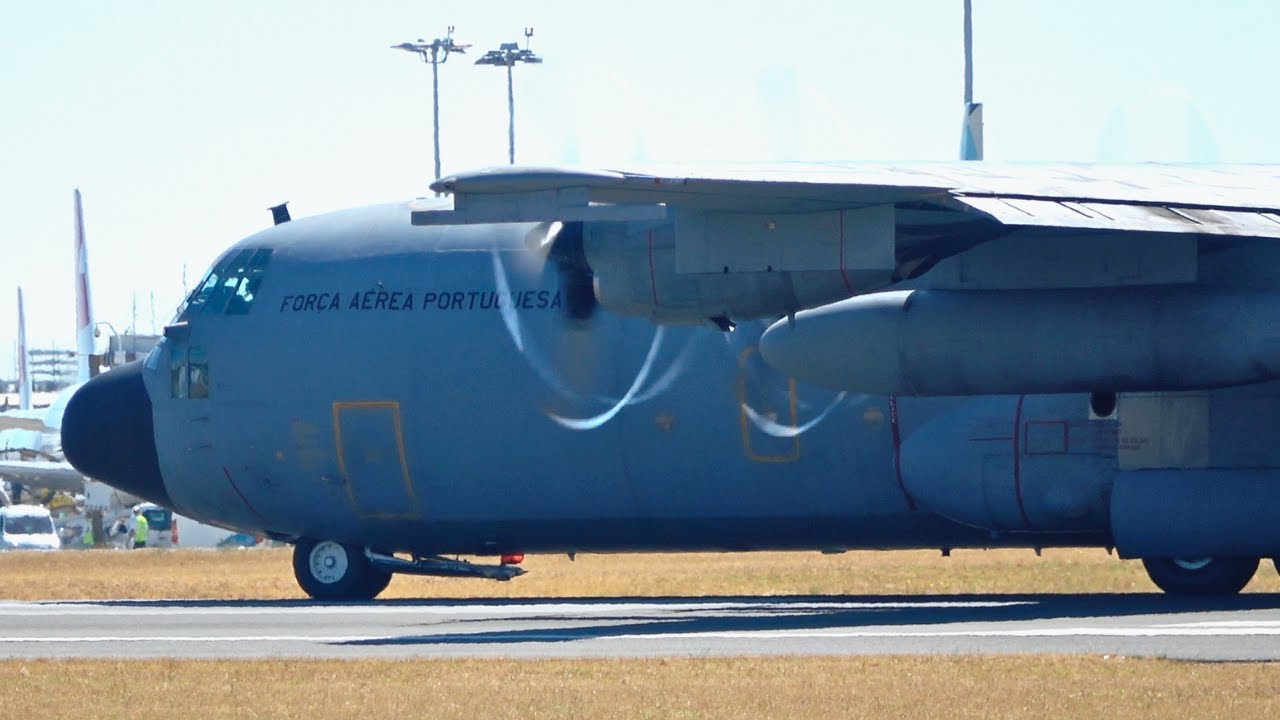 Powerful C-130 Hercules of the Portuguese Air Force Lands & Departs Lisbon! 💪🇵🇹