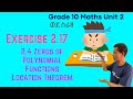 Grade 10 Maths Unit 2 Exercise 2 17 Based 2 4 Zeros Of Polynomial Functions Location Theorem