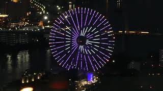 View of the Tempozan wheel at Night, Japan 2019