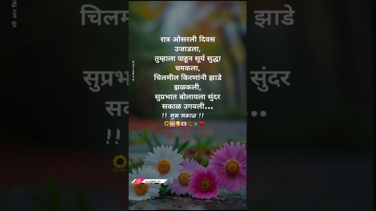 || Good Morning Marathi Shayari ❤️। Good thoughts in Marathi | Best thoughts🌅