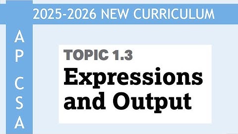 Expressions and Output (AP Computer Science A Topic 1.3)