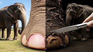 Elephant Foot Deep Cleaning & Infection Removal Satisfying Hoof Care Asmr