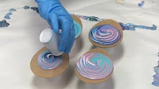Acrylic Pour Coasters Sealed with Resin
