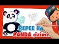 Pepee 'ciler Çizim Yapıyor Panda Düşyeri